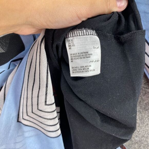 Alfani Dress Women XL Blue Striped Shift Short Lined 3/4 Sleeve Pullover Casual - Picture 8 of 9